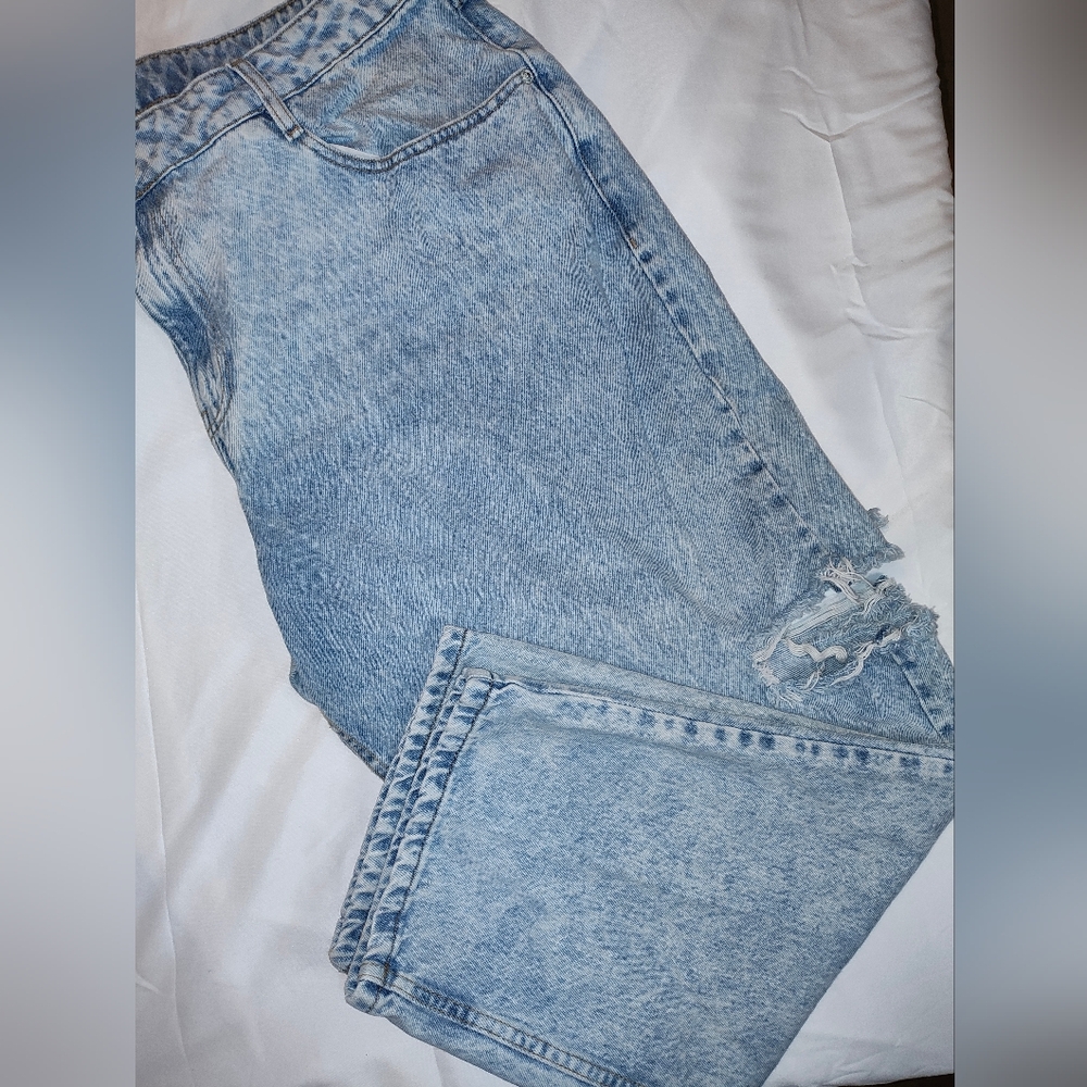 Light Blue Distressed Jeans - Picture 2 of 2